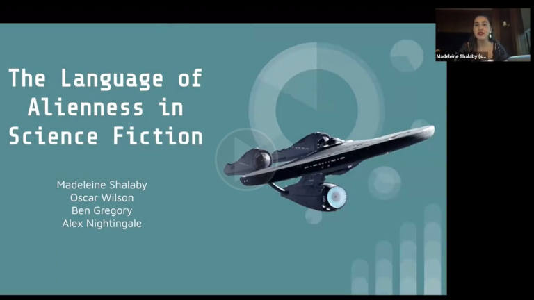 UG SALC Scholars 2020/21: The Language of Alienness in Science Fiction - Final Presentation - screenshot of Zoom call