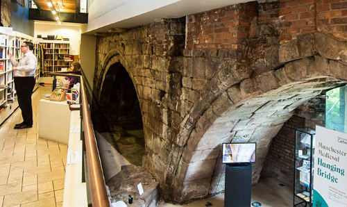 Manchester's Medieval hanging Bridge shop