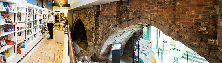 Manchester's Medieval hanging Bridge shop