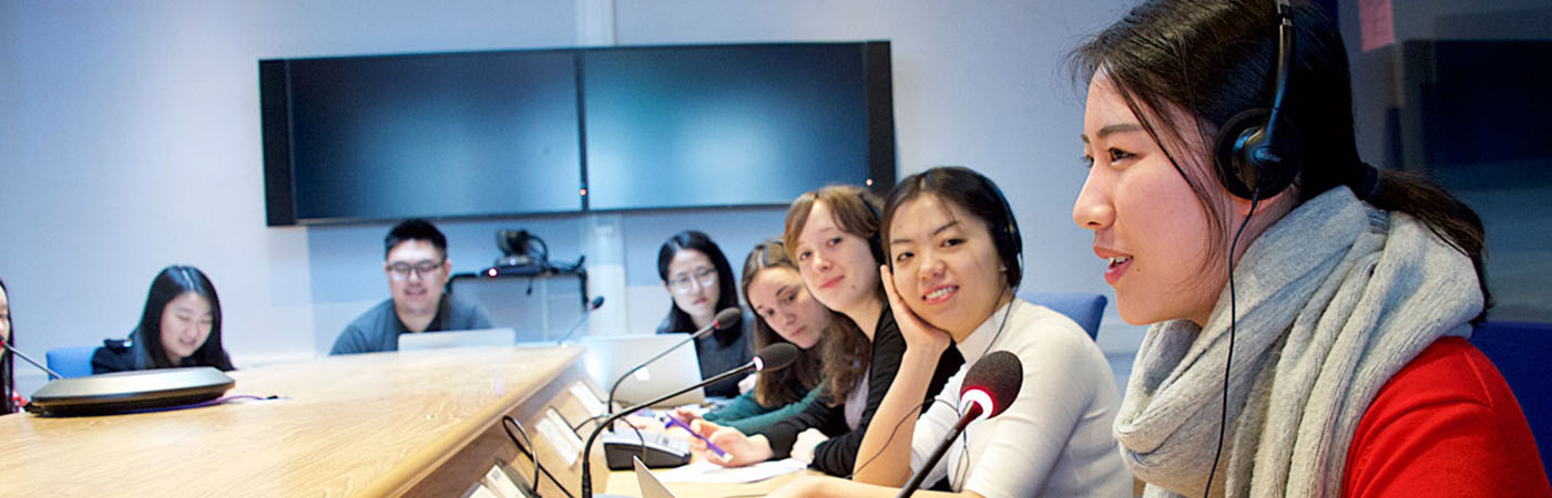 Students in language class